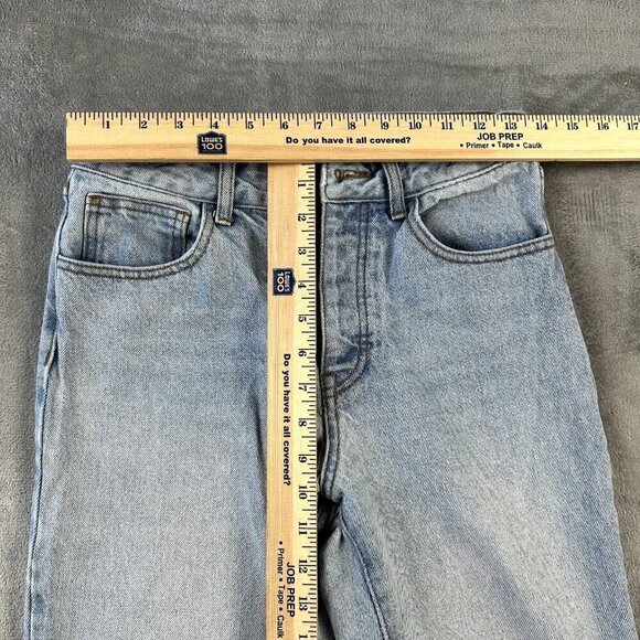 J. Galt / Brandy Melville Light Wash Button-fly Jeans Size Medium Raw Hem - Picture 2 of 8